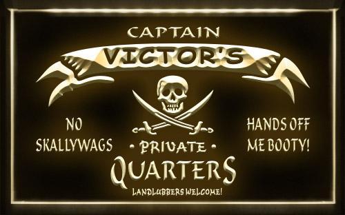 Name Personalized Private Quarters Pirate Neon Light Sign